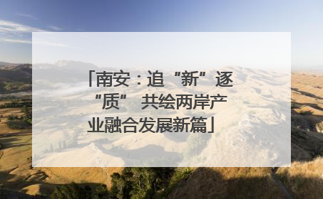 南安：追“新”逐“质” 共绘两岸产业融合发展新篇