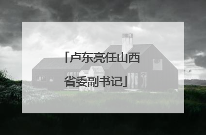卢东亮任山西省委副书记