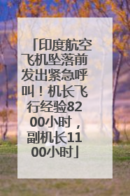 印度航空飞机坠落前发出紧急呼叫！机长飞行经验8200小时，副机长1100小时