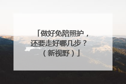 做好免陪照护，还要走好哪几步？（新视野）