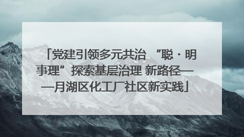 党建引领多元共治 “聪・明事理”探索基层治理 新路径——月湖区化工厂社区新实践