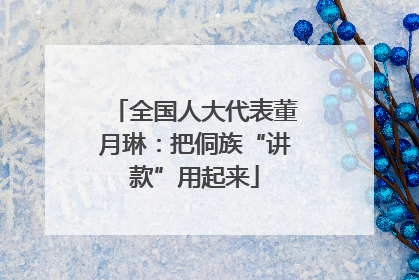 全国人大代表董月琳：把侗族“讲款”用起来
