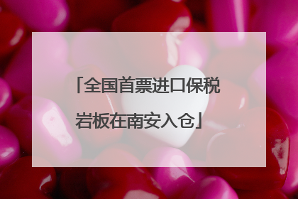 全国首票进口保税岩板在南安入仓