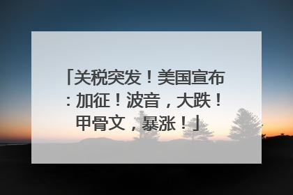 关税突发！美国宣布：加征！波音，大跌！甲骨文，暴涨！