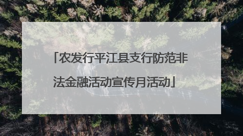 农发行平江县支行防范非法金融活动宣传月活动