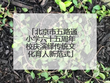 北京市五路通小学六十五周年校庆演绎传统文化育人新范式