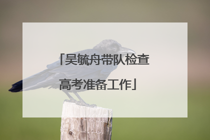 吴毓舟带队检查高考准备工作