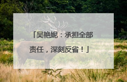 吴艳妮：承担全部责任，深刻反省！