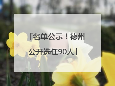 名单公示！德州公开选任90人