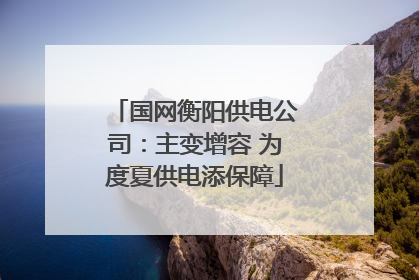国网衡阳供电公司：主变增容 为度夏供电添保障
