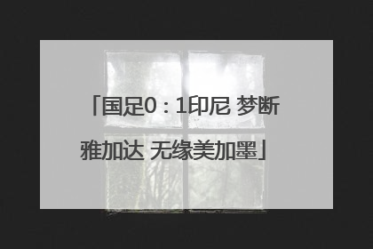 国足0∶1印尼 梦断雅加达 无缘美加墨