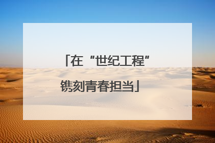 在“世纪工程”镌刻青春担当