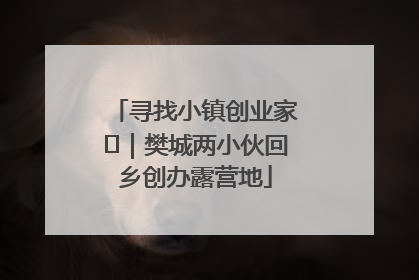 寻找小镇创业家㊳｜樊城两小伙回乡创办露营地