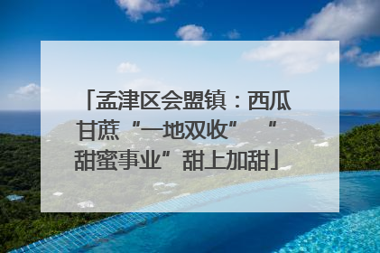 孟津区会盟镇：西瓜甘蔗“一地双收” “甜蜜事业”甜上加甜