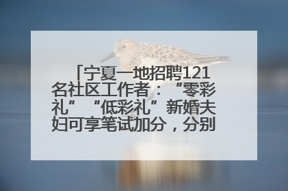 宁夏一地招聘121名社区工作者：“零彩礼”“低彩礼”新婚夫妇可享笔试加分，分别加1分、0.5分