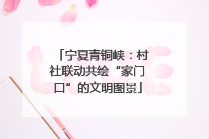 宁夏青铜峡：村社联动共绘“家门口”的文明图景
