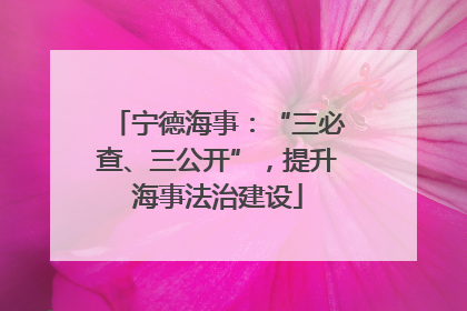 宁德海事：“三必查、三公开”，提升海事法治建设