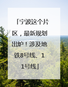 宁波这个片区，最新规划出炉！涉及地铁8号线、11号线