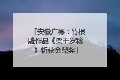 安徽广德：竹根雕作品《梁丰岁稔》斩获金鼎奖