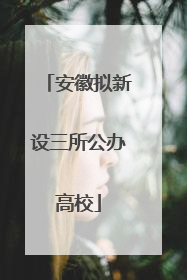 安徽拟新设三所公办高校