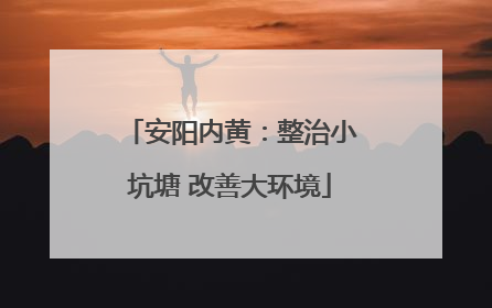 安阳内黄：整治小坑塘 改善大环境