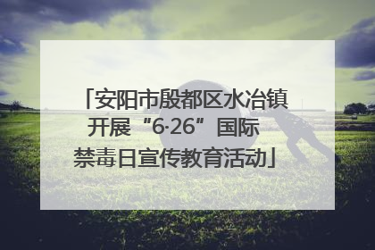 安阳市殷都区水冶镇开展“6·26”国际禁毒日宣传教育活动