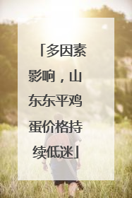 多因素影响，山东东平鸡蛋价格持续低迷