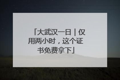 大武汉一日｜仅用两小时，这个证书免费拿下