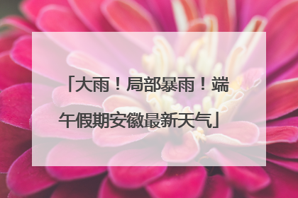 大雨！局部暴雨！端午假期安徽最新天气