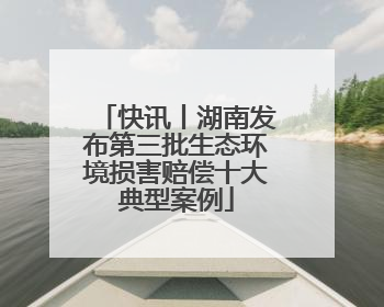 快讯丨湖南发布第三批生态环境损害赔偿十大典型案例