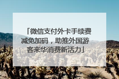 微信支付外卡手续费减免加码，助推外国游客来华消费新活力