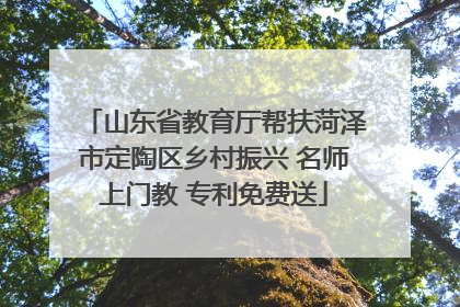 山东省教育厅帮扶菏泽市定陶区乡村振兴 名师上门教 专利免费送
