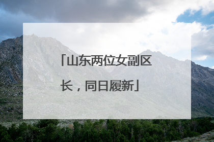 山东两位女副区长，同日履新