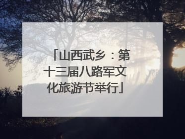 山西武乡：第十三届八路军文化旅游节举行