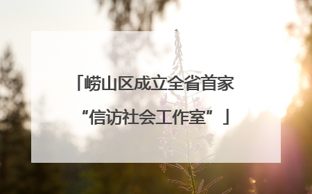 崂山区成立全省首家“信访社会工作室”