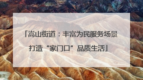 嵩山街道：丰富为民服务场景 打造“家门口”品质生活