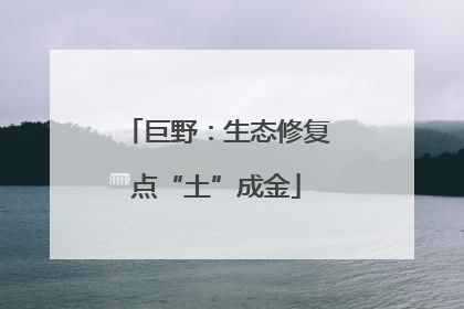 巨野：生态修复点“土”成金
