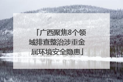 广西聚焦8个领域排查整治涉重金属环境安全隐患