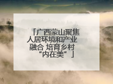 广西蒙山聚焦人居环境和产业融合 培育乡村“内在美”