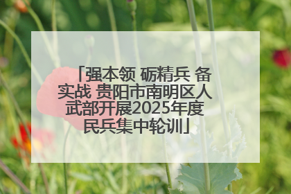 强本领 砺精兵 备实战 贵阳市南明区人武部开展2025年度民兵集中轮训