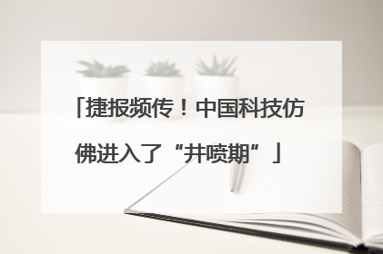 捷报频传！中国科技仿佛进入了“井喷期”