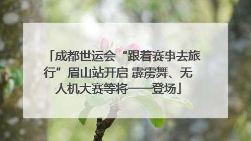 成都世运会“跟着赛事去旅行”眉山站开启 霹雳舞、无人机大赛等将一一登场