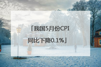 我国5月份CPI同比下降0.1%