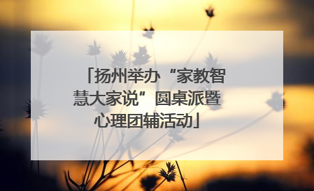 扬州举办“家教智慧大家说”圆桌派暨心理团辅活动