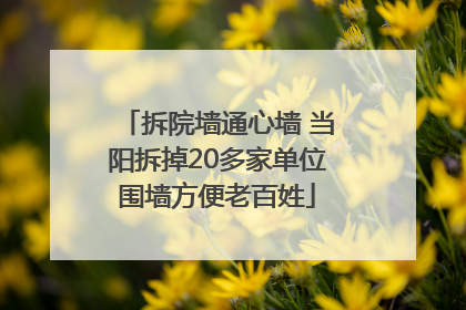 拆院墙通心墙 当阳拆掉20多家单位围墙方便老百姓