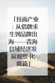 拉面产业：从借牌求生到品牌出海——青海县域经济发展观察·化隆篇
