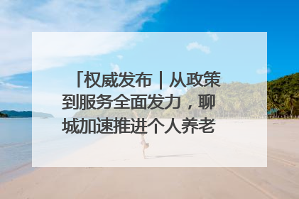 权威发布｜从政策到服务全面发力，聊城加速推进个人养老金制度落地