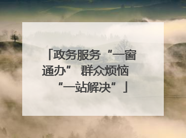 政务服务“一窗通办” 群众烦恼“一站解决”