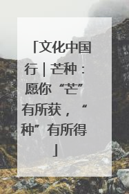文化中国行｜芒种：愿你“芒”有所获，“种”有所得
