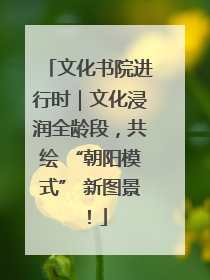 文化书院进行时｜文化浸润全龄段，共绘 “朝阳模式” 新图景！